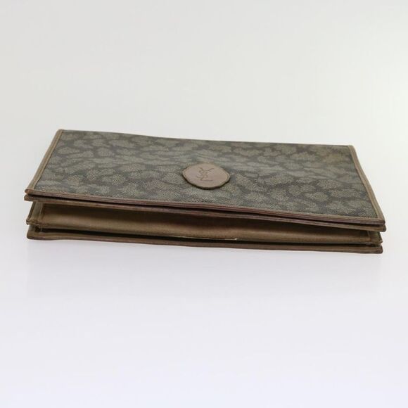 Pre Loved SAINT LAURENT  Clutch Bag Leather nylon 2Set Gray Khaki Auth ar11245 - Picture 7 of 10